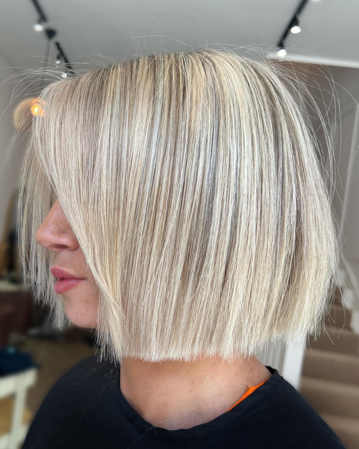 Sleek Bob With Straightened Ends