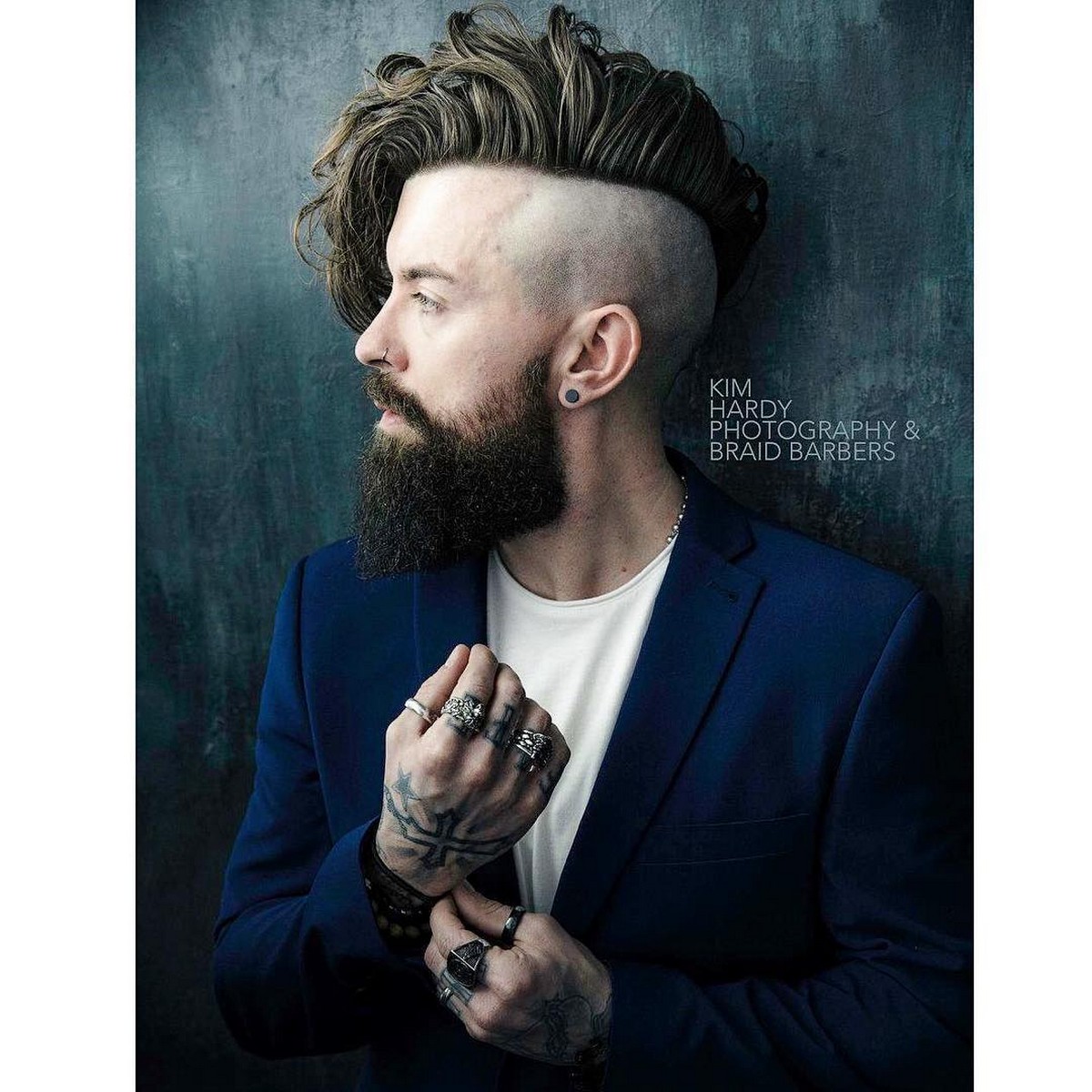 Wavy Long Hair Half Shave