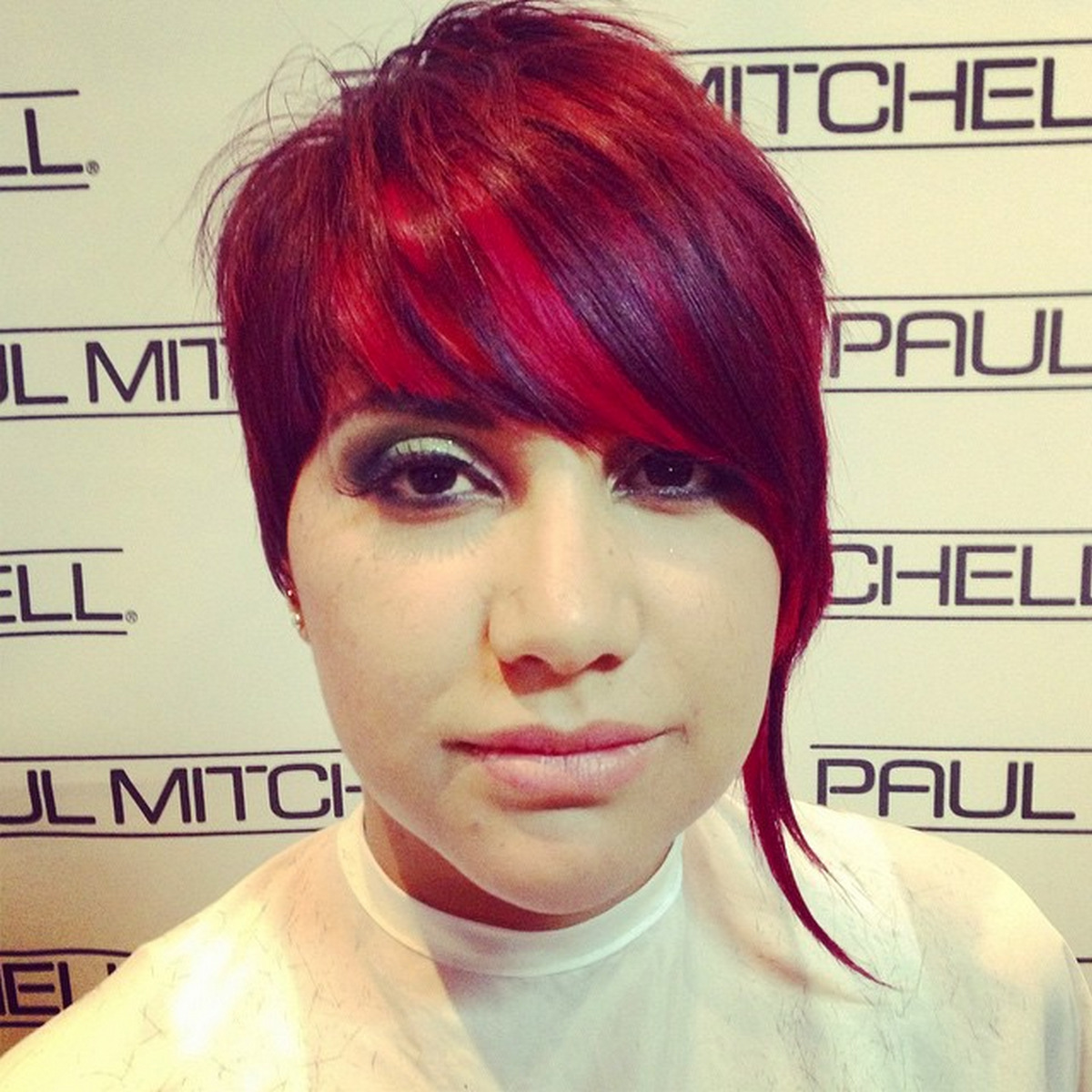 Black And Red Short Hair Except for Right There
