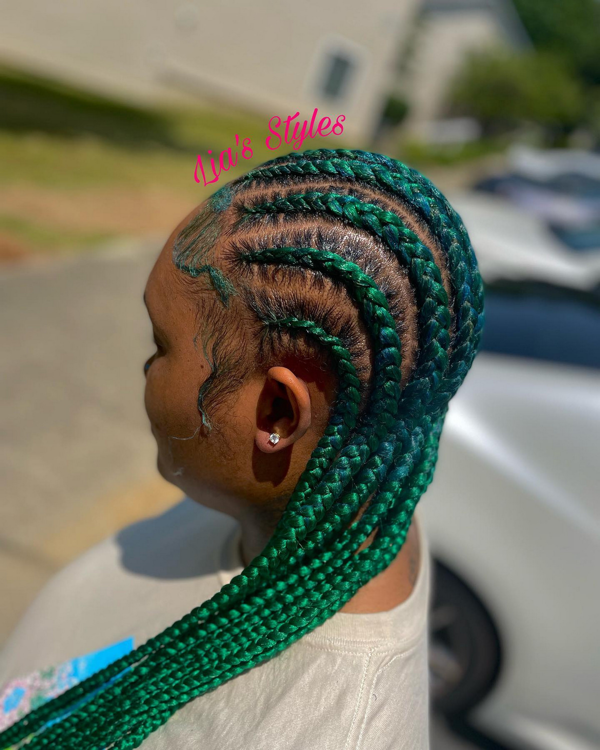 Feed-In Goddess Braids with Color