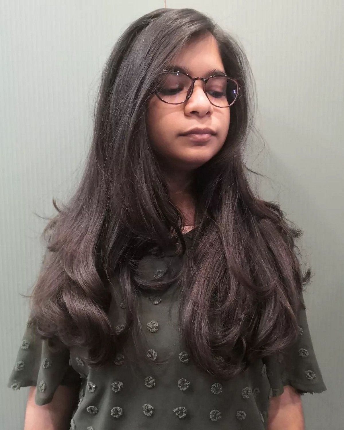 Long Soft Layer Of Hair With Feather Side Bangs