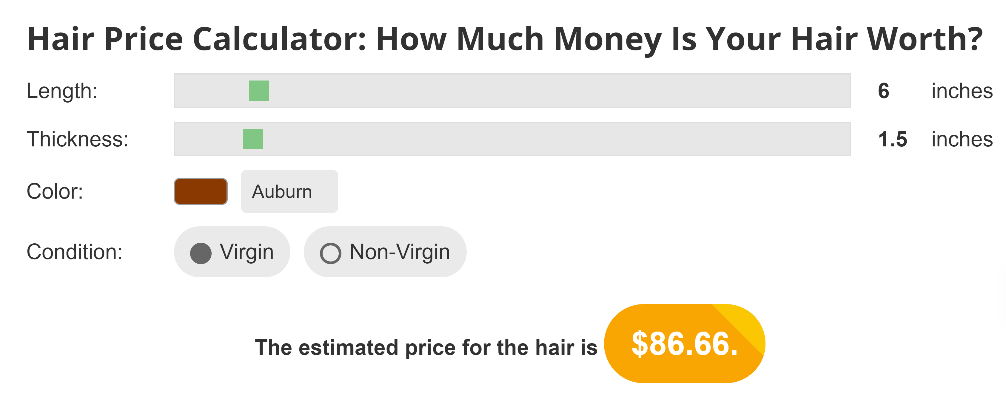 Hair Price Calculator How Much is Your Hair Worth? Hood MWR