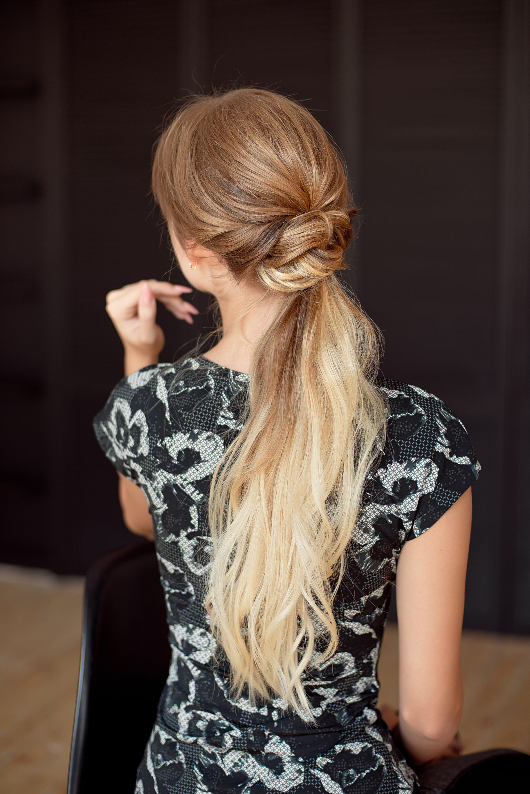 Blonde Ombre Updo Low Ponytail