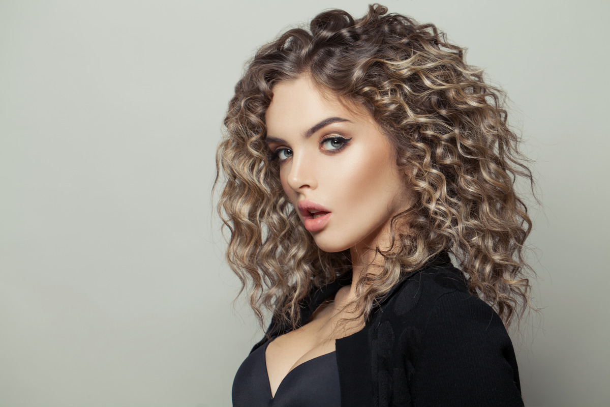 Thick Curly Hair With An Off-Center Part
