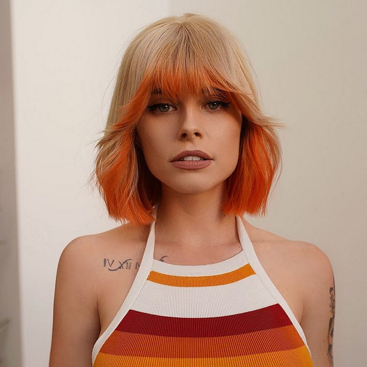Blonde Hair with Red Ombre
