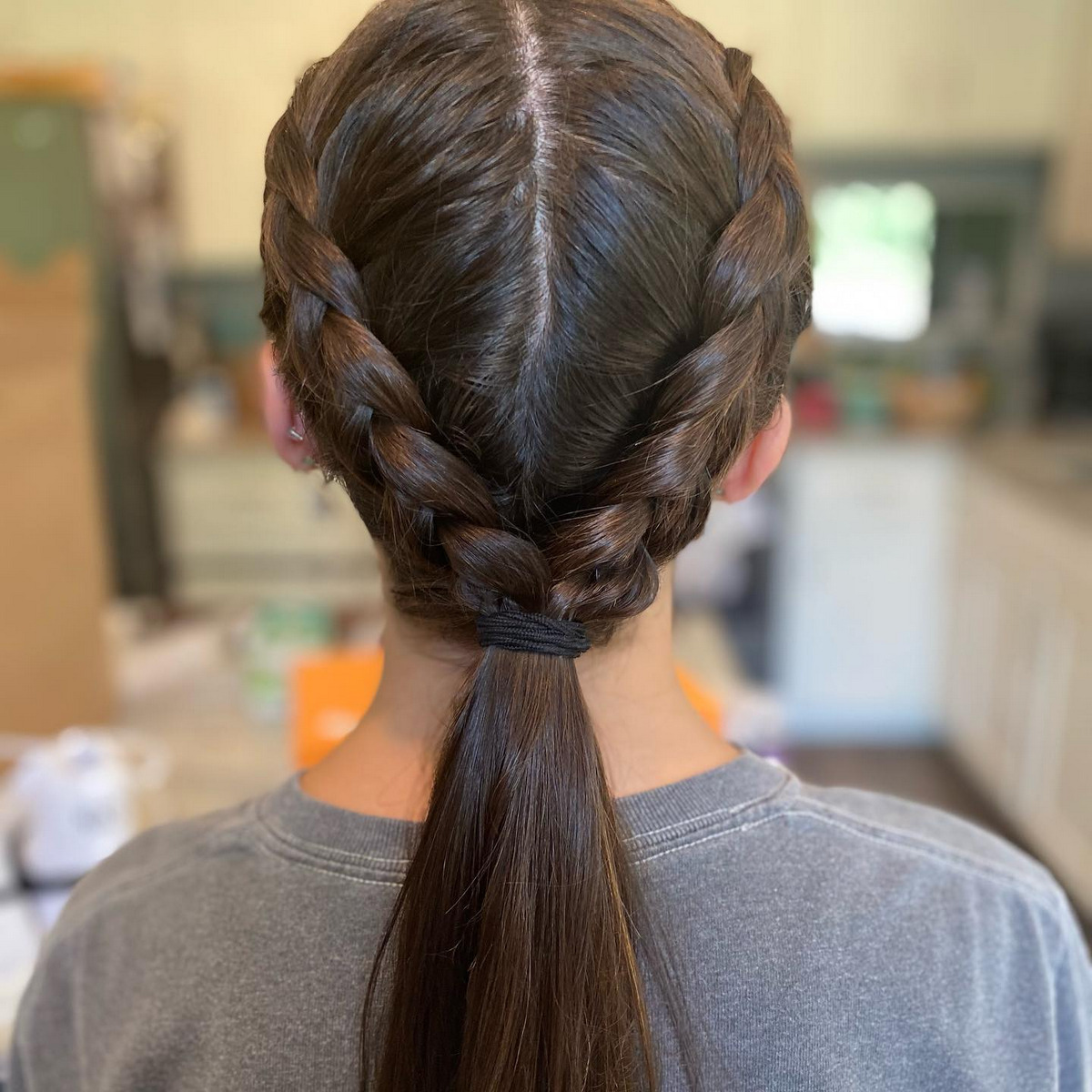 Ponytail Hair With Side Braids