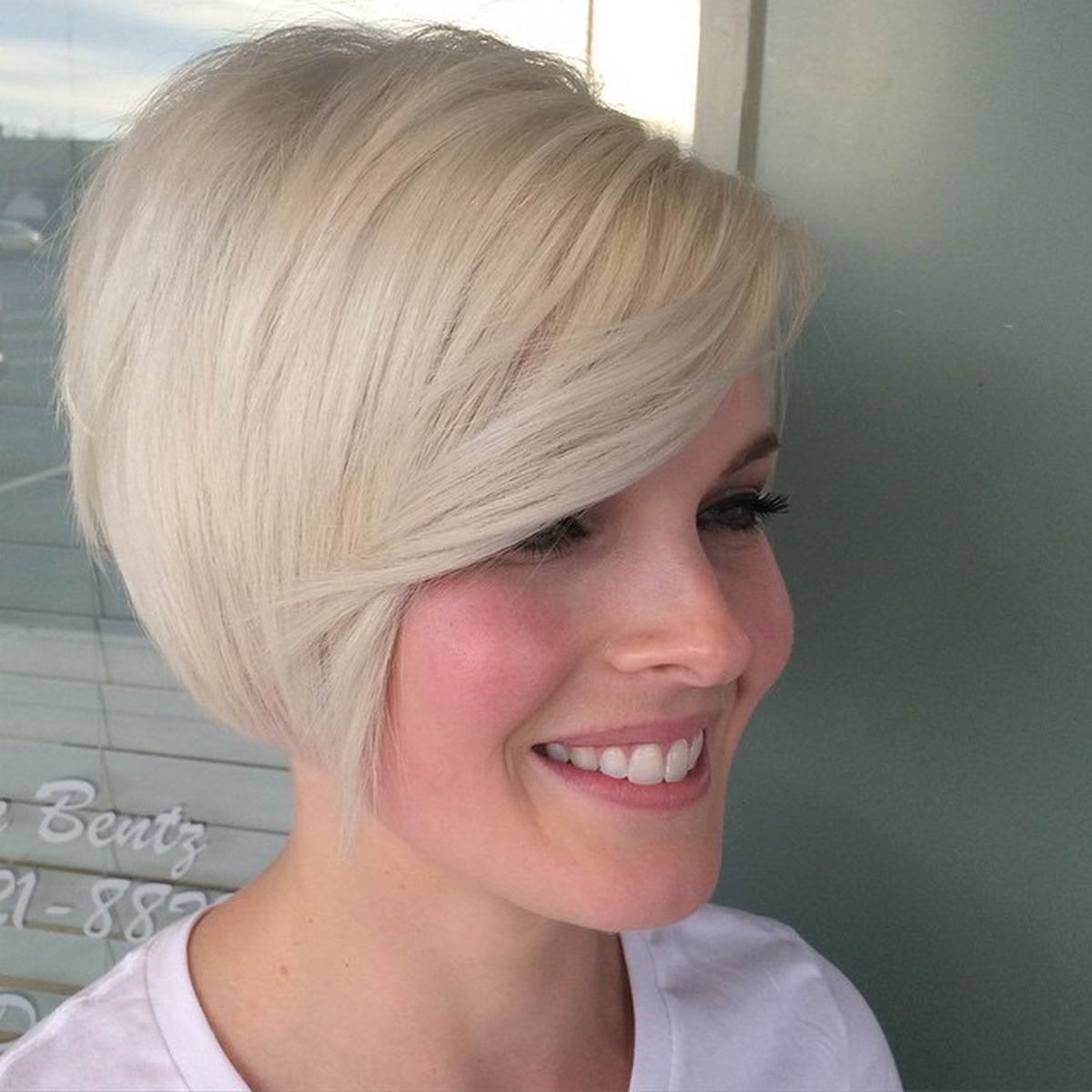 Blonde Bob With Flirty Bangs