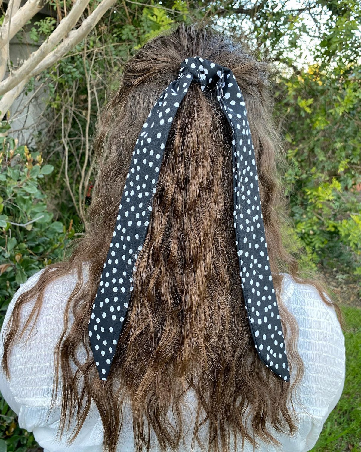 Half Up With Scarf Tie