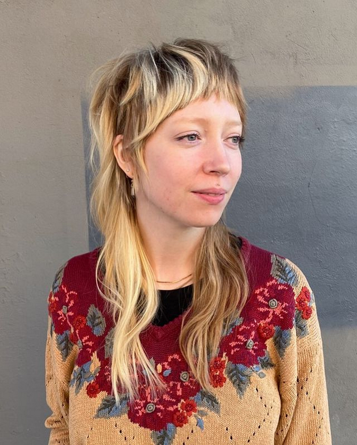 Long Shaggy Mullet with Short Bangs