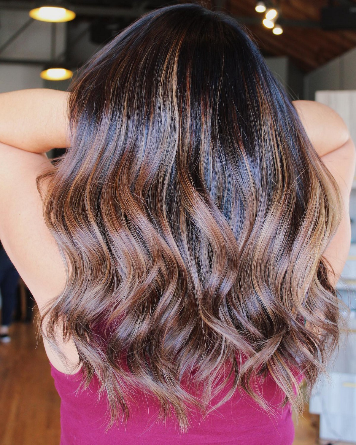 Dark Brown Hair With Toffee Highlights