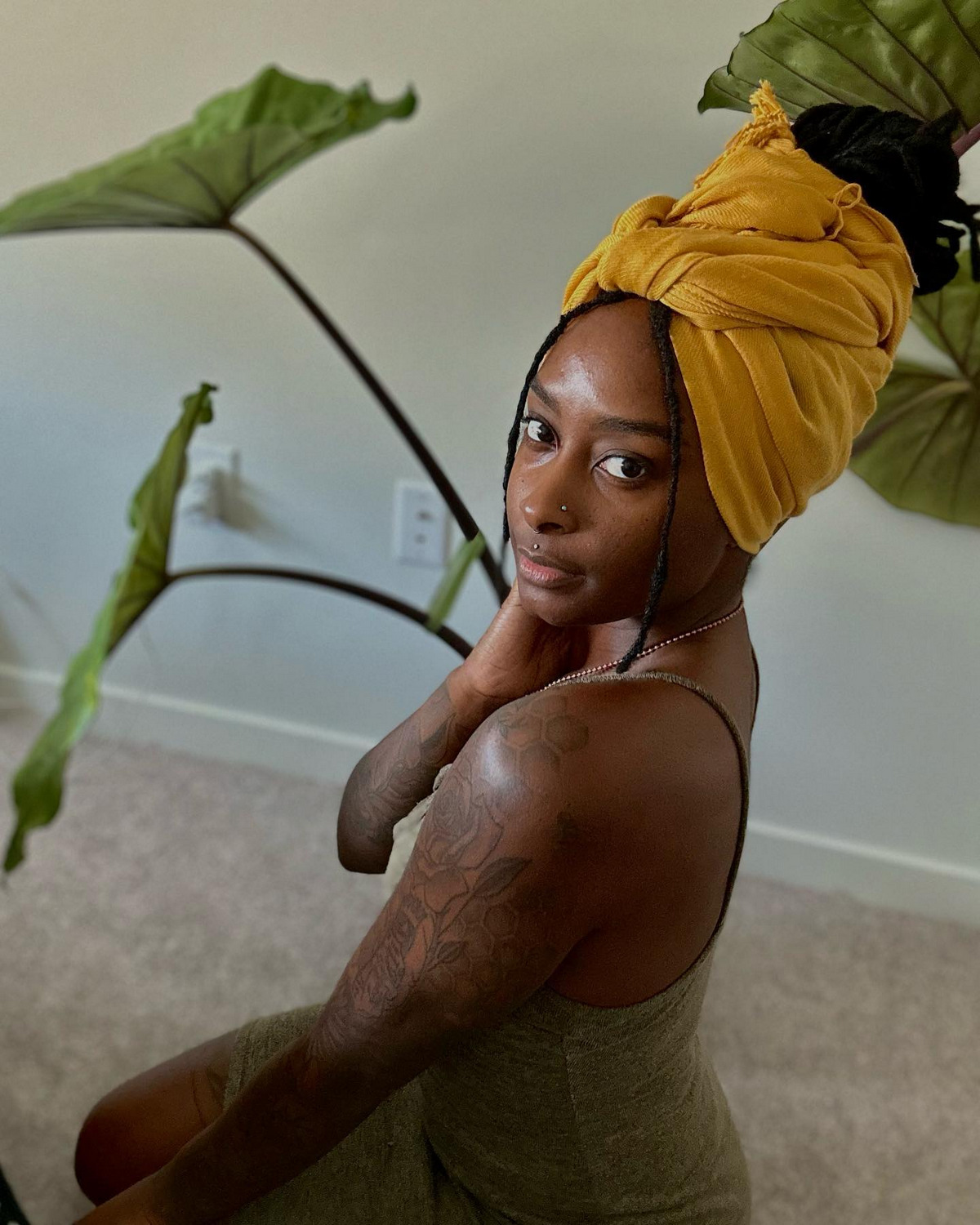Afro With Head Wrap