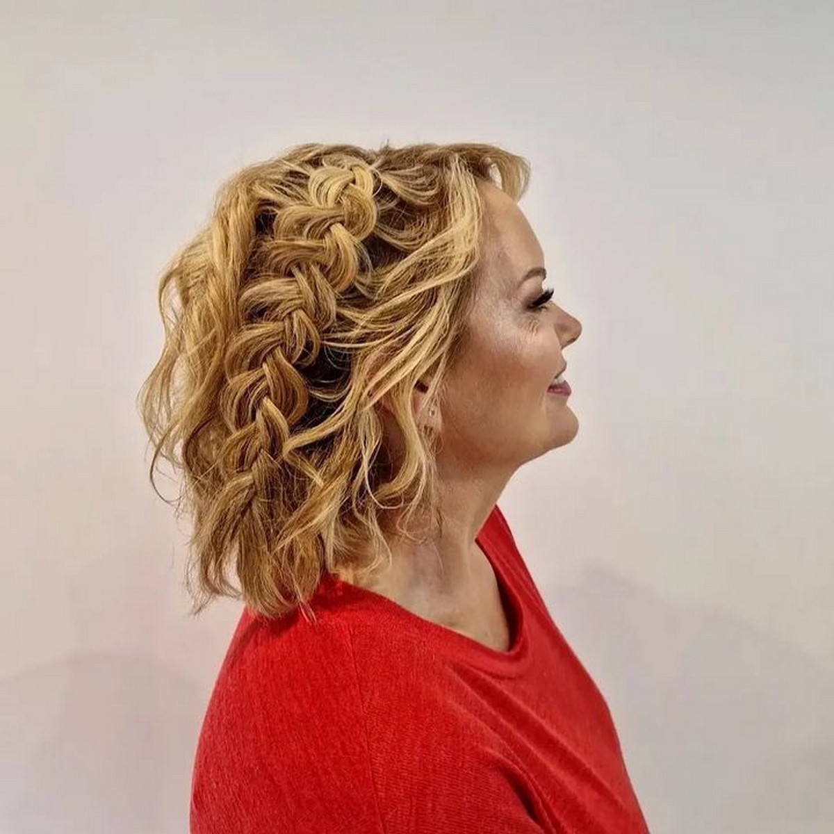 Blonde Messy Braid Updo Hair