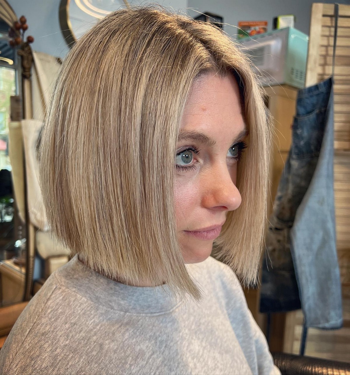 Blunt Bob With The Middle Part
