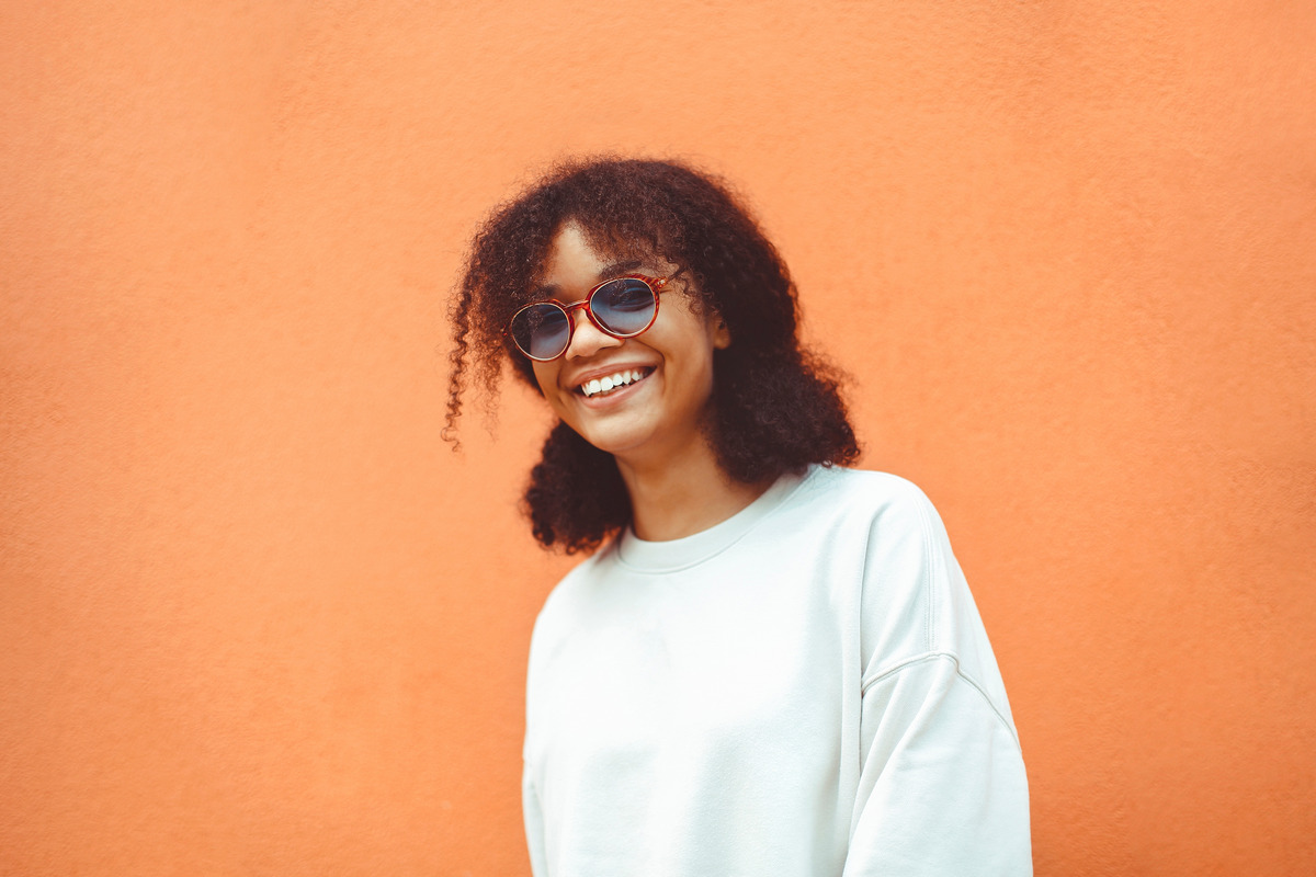 Brown Afro Curly Half-Up Half-Down