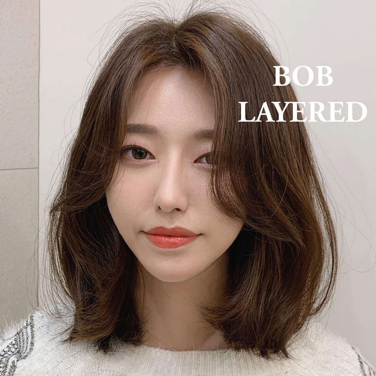 Brown Medium Layer Of Thick Hair With Curtain Bangs