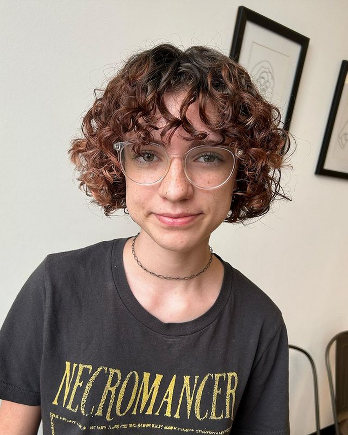 Curly Bob With Curly Bangs