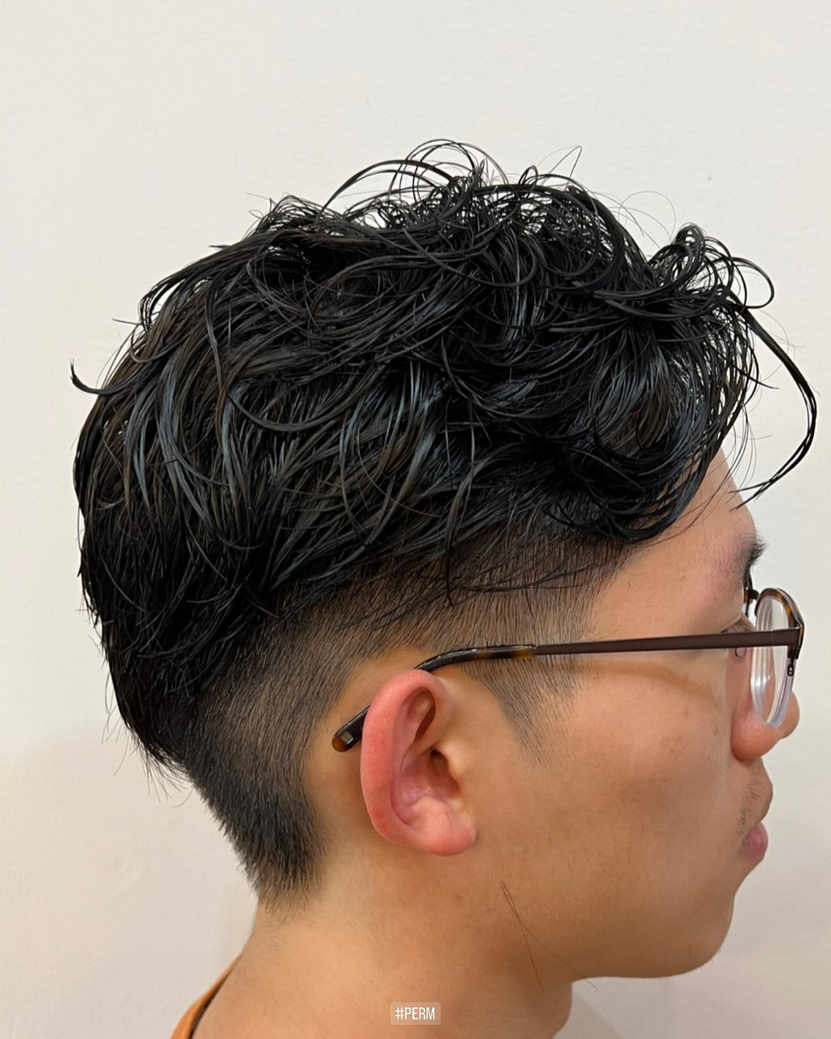 Down Korean Perm With Undercut Back