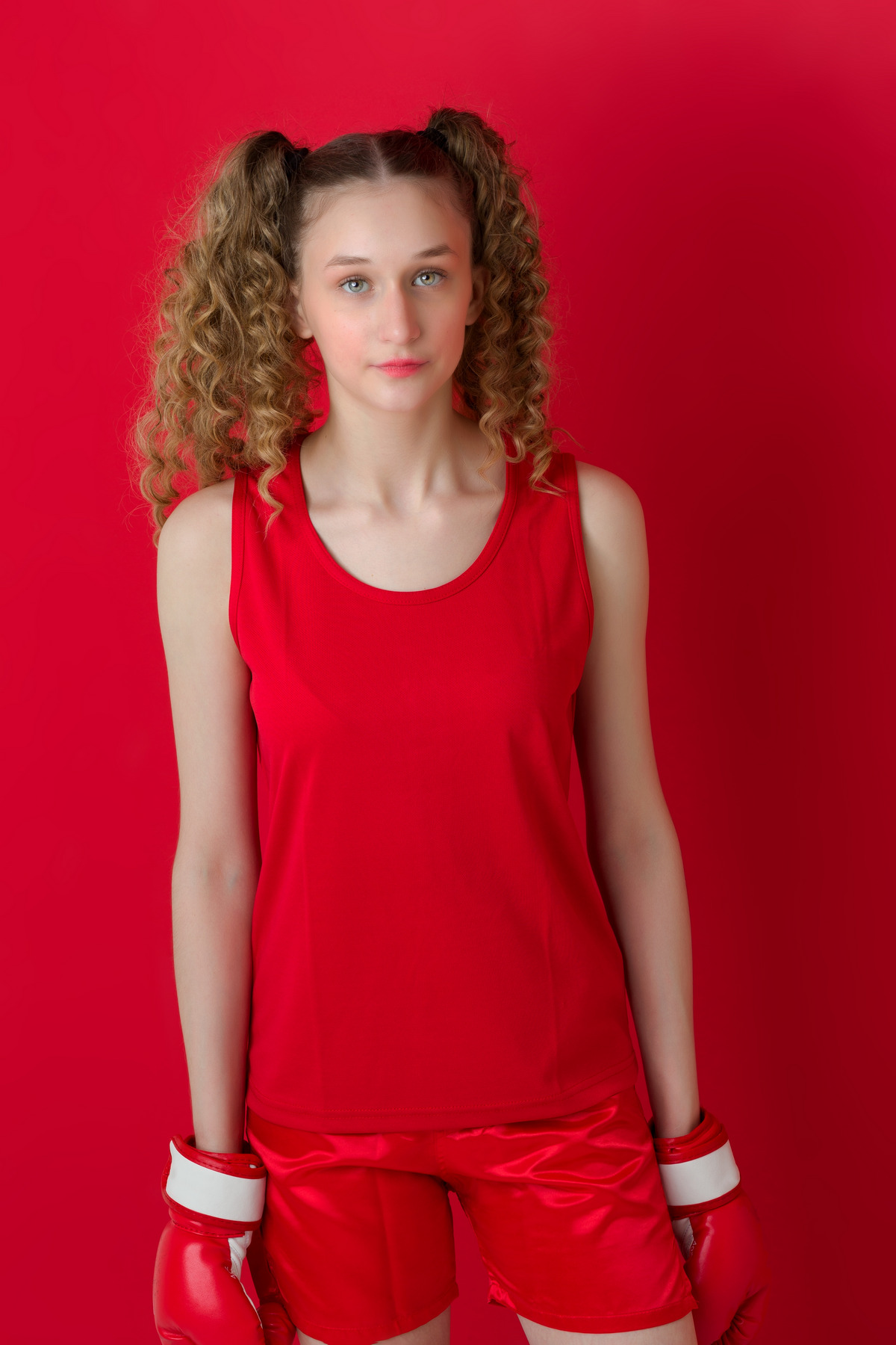 Two Ponytails, Medium Curly Hair