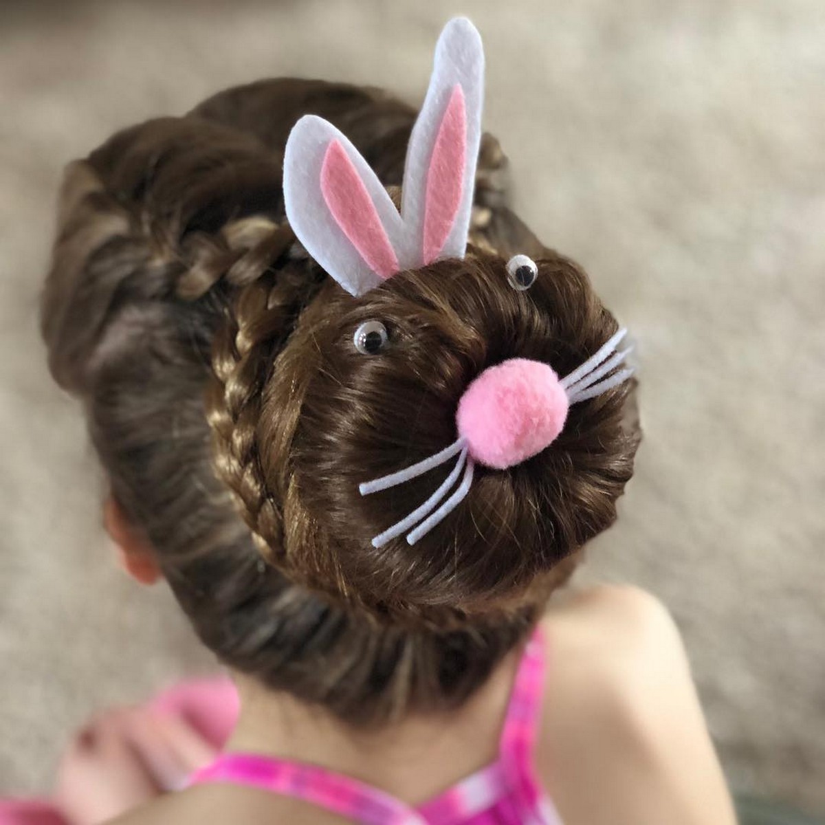 Easter Bunny Bun For Little Girl