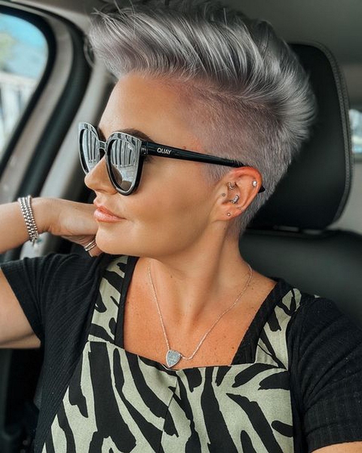 Taper Fades Hairstyles With Silver Fox Color