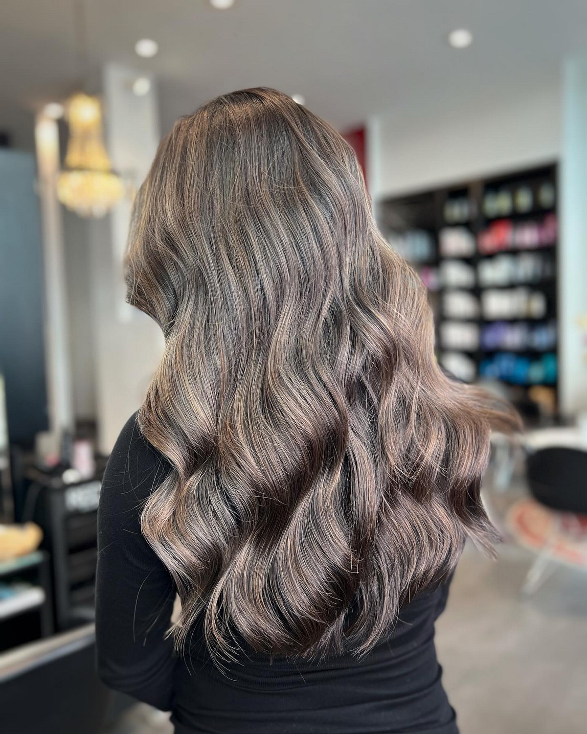Dark Brown Hair With Beige Highlights
