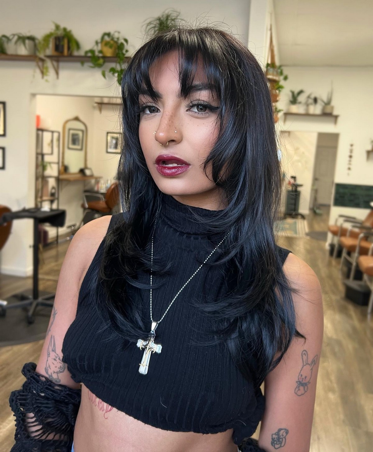 Bangs And Wispy Layers In Gothic Style