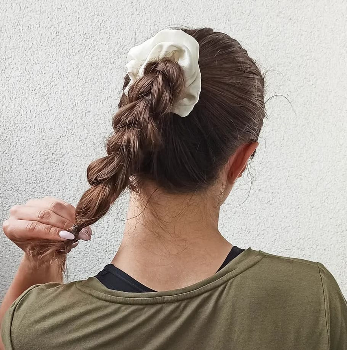 Braided Ponytail With Scrunchies