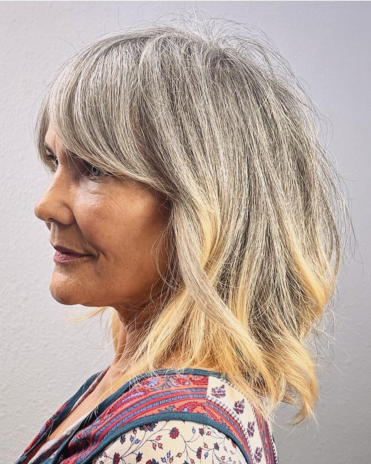 Soft Layers And Curtain Bangs Over 60