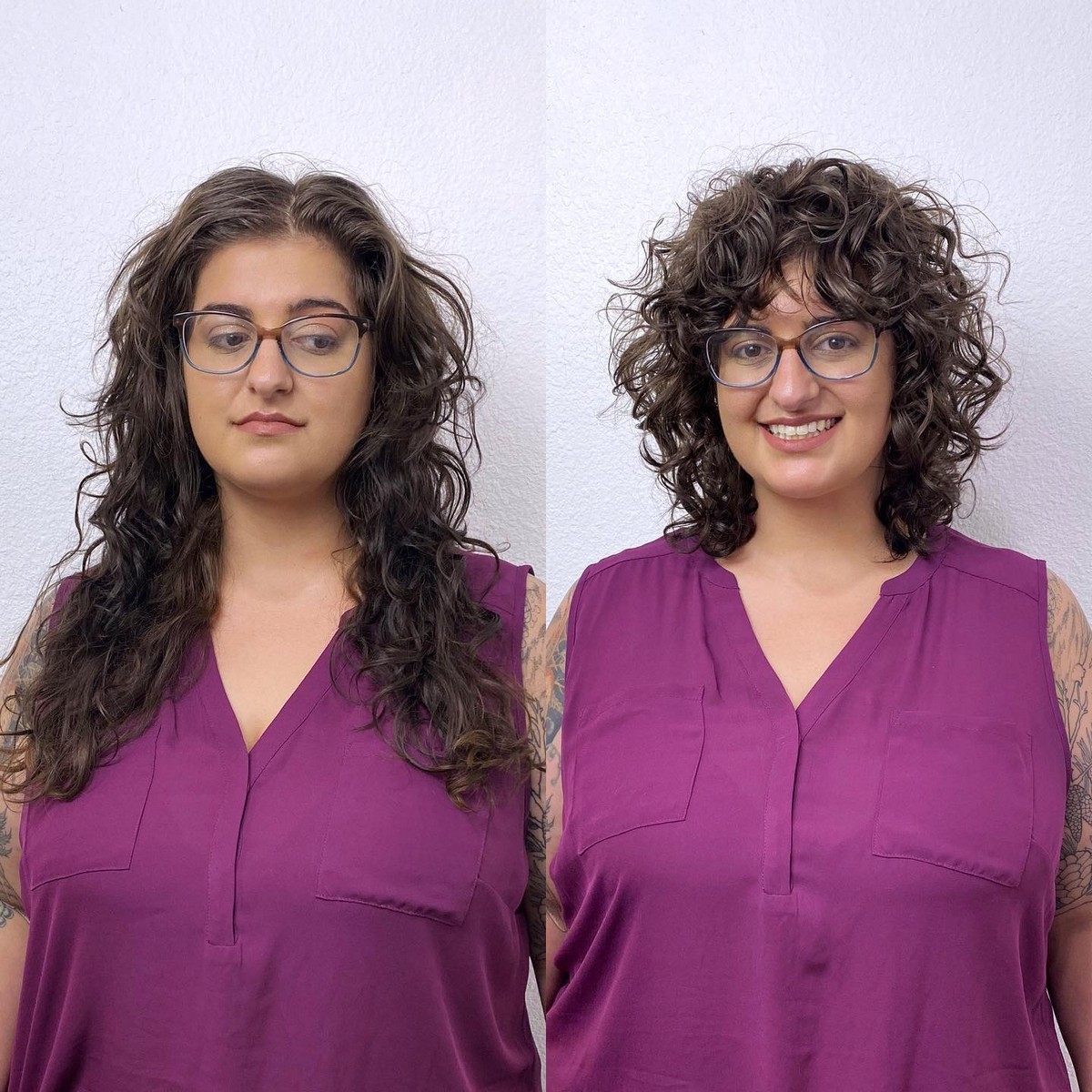 Messy Curly Medium-Length Brunette