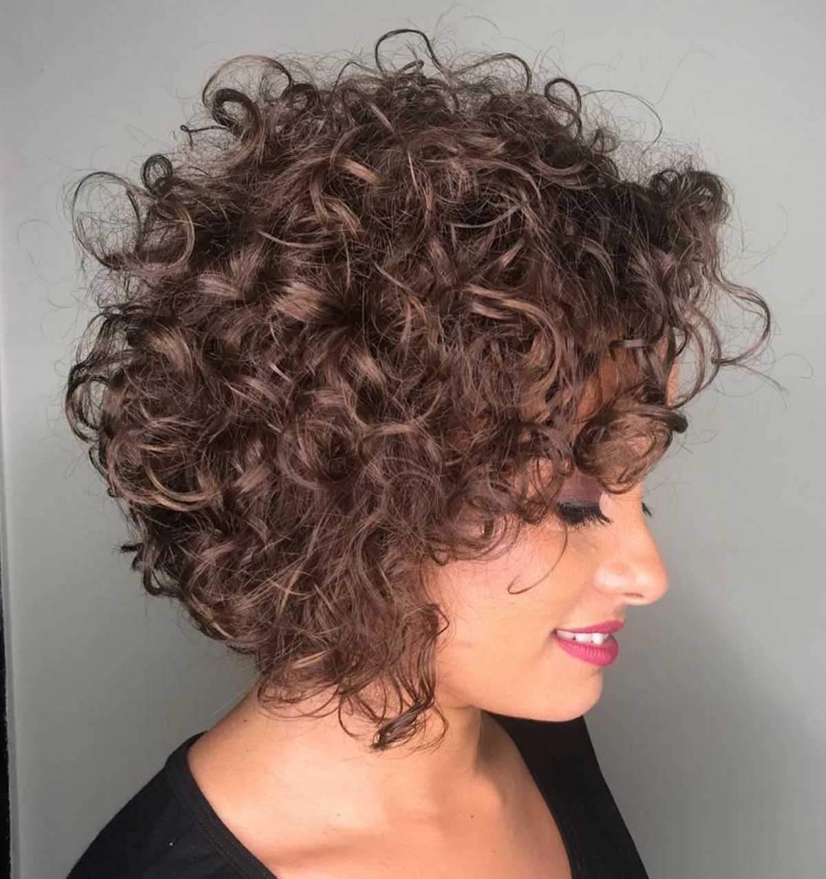 Messy Rounded Curly Bob