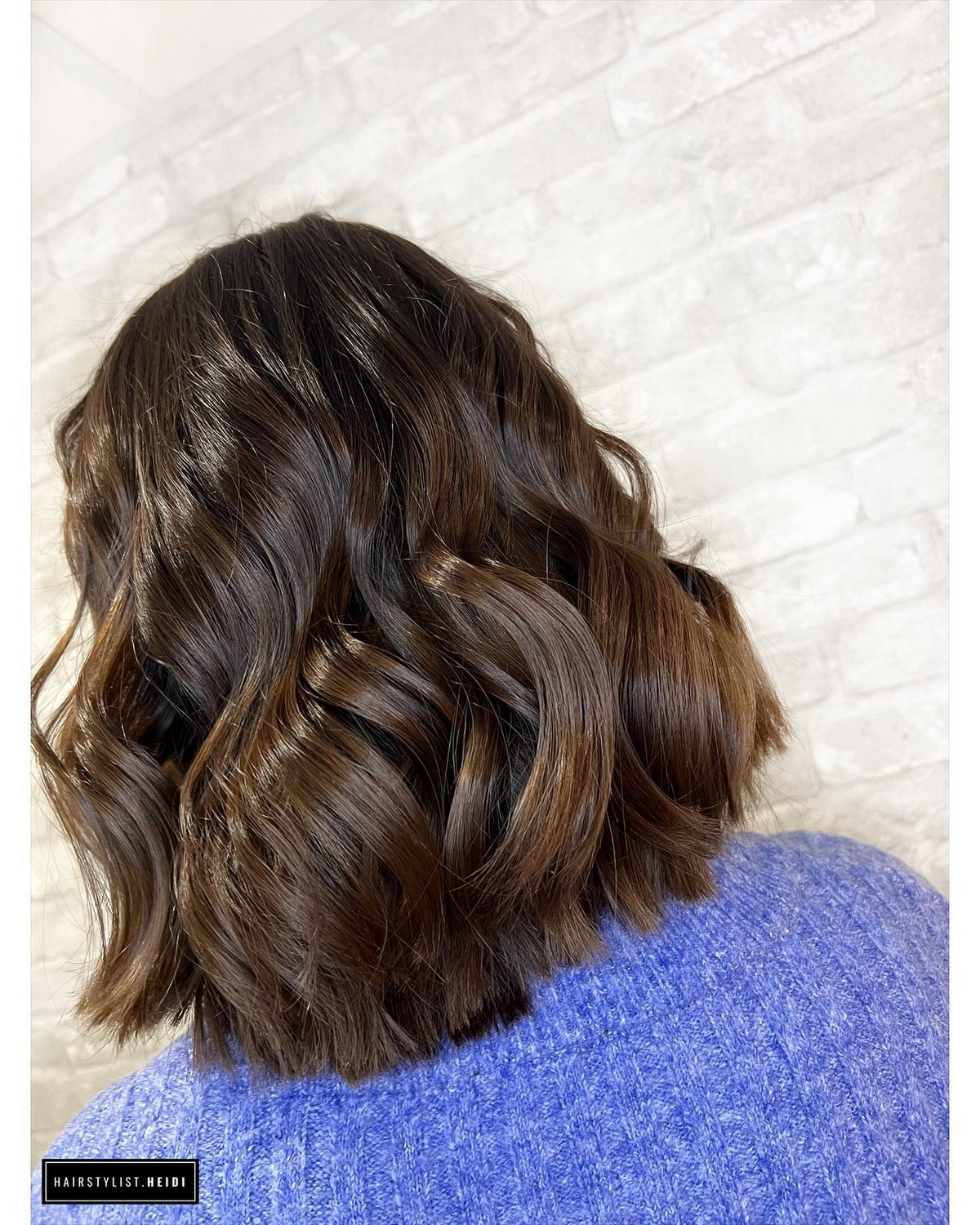 Brunette Wave Puff Blunt Cut