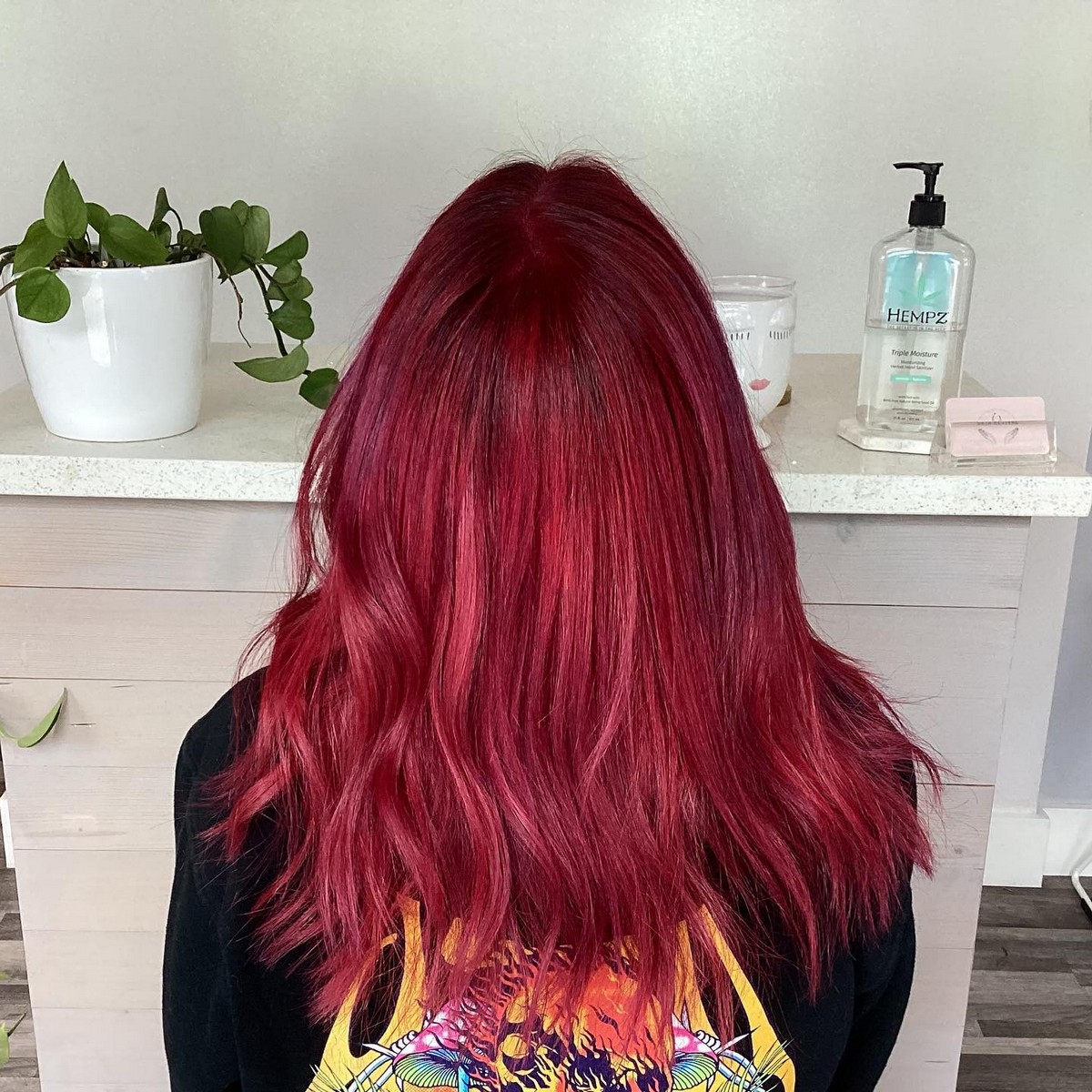 Red Beach Waves, Thick Hair