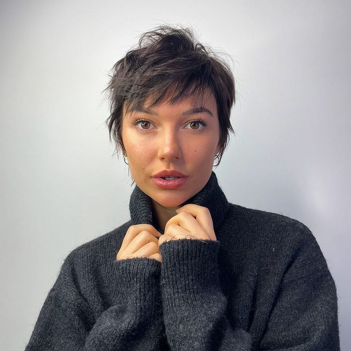 Textured Pixie with Side-Swept Bangs