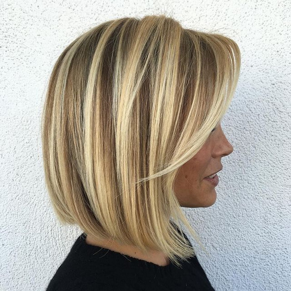 One Length Bob With Long Bangs