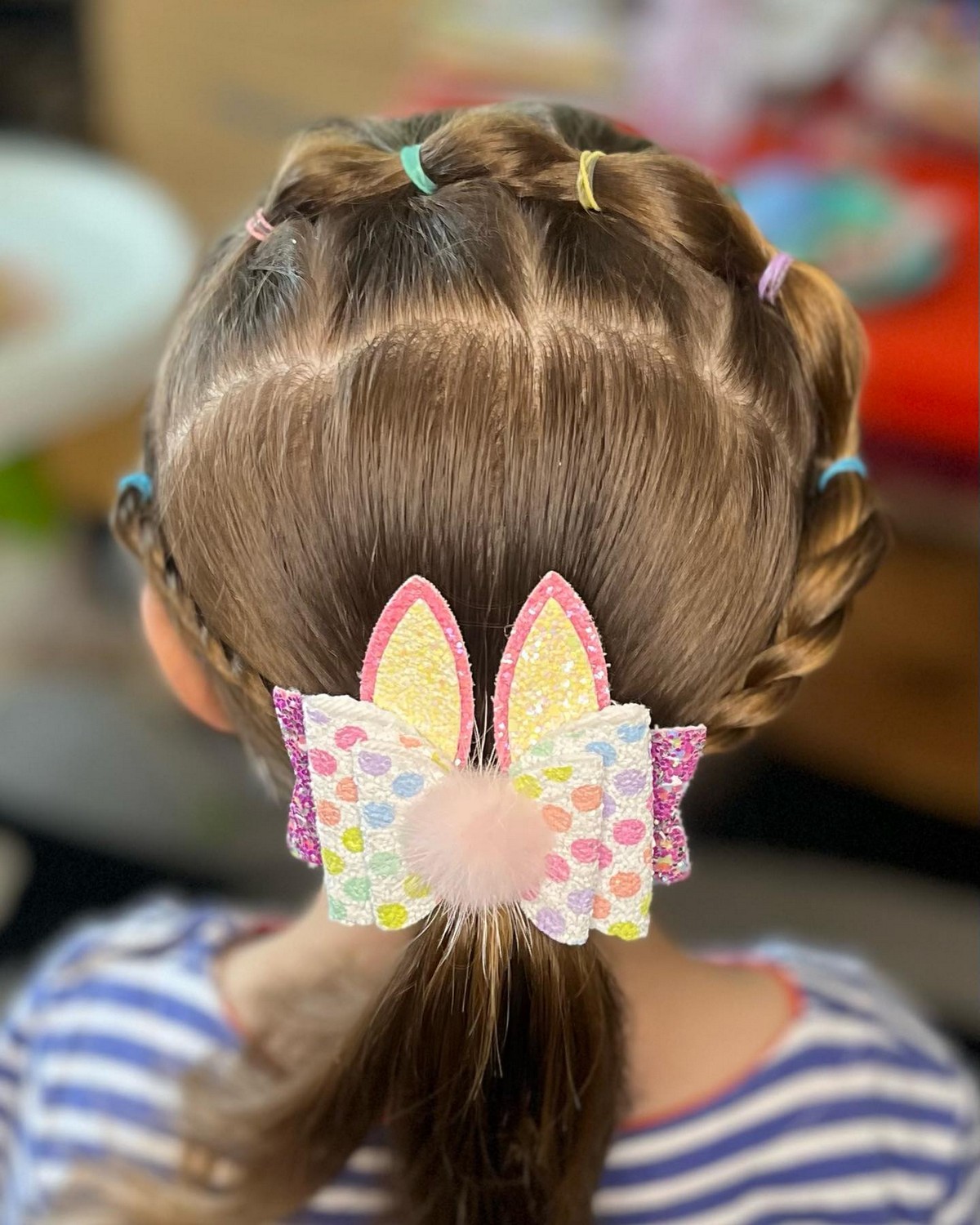 Bunny Hair Bow And Water Fall Braids