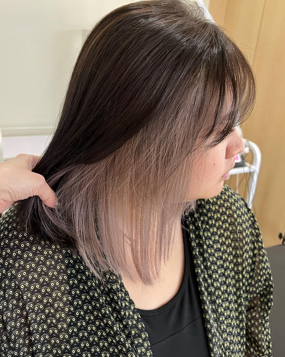 Dark Brown Hair With Peek-A-Boo Highlights