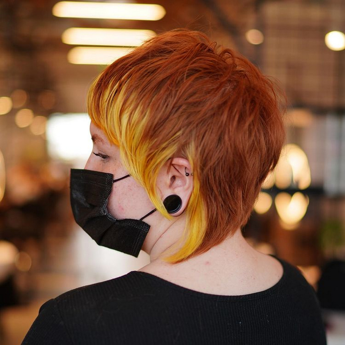 Red Hair with Yellow Highlights