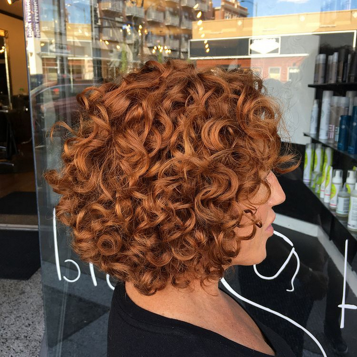 Curly Messy Brunette Bob