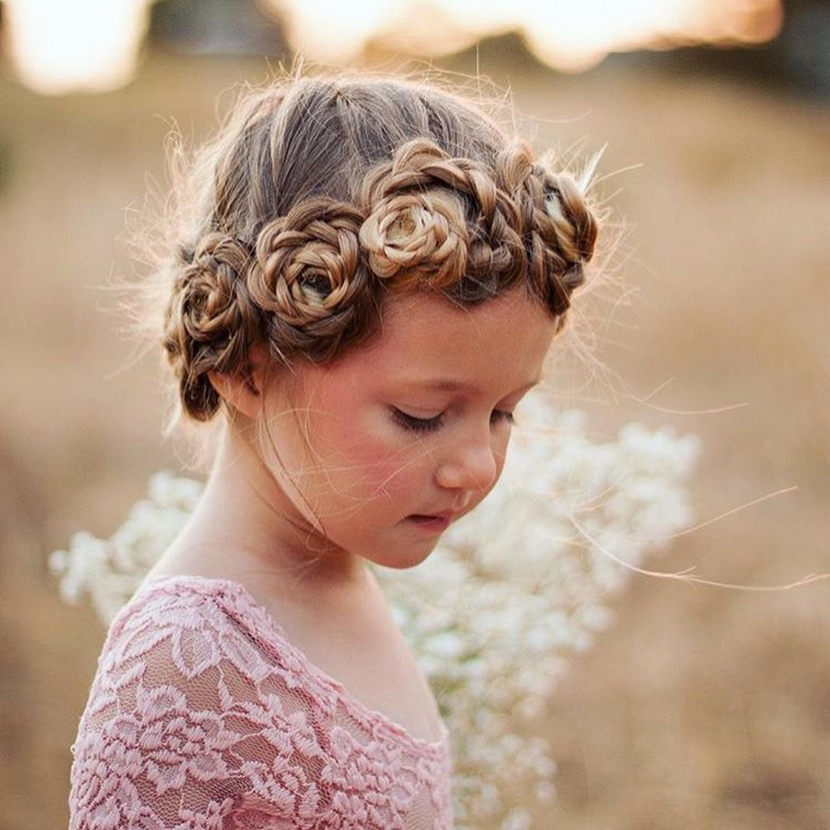 Flower Crown With Braided Updo