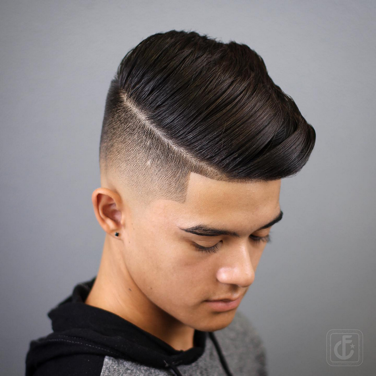 Side Swept Taper Fade