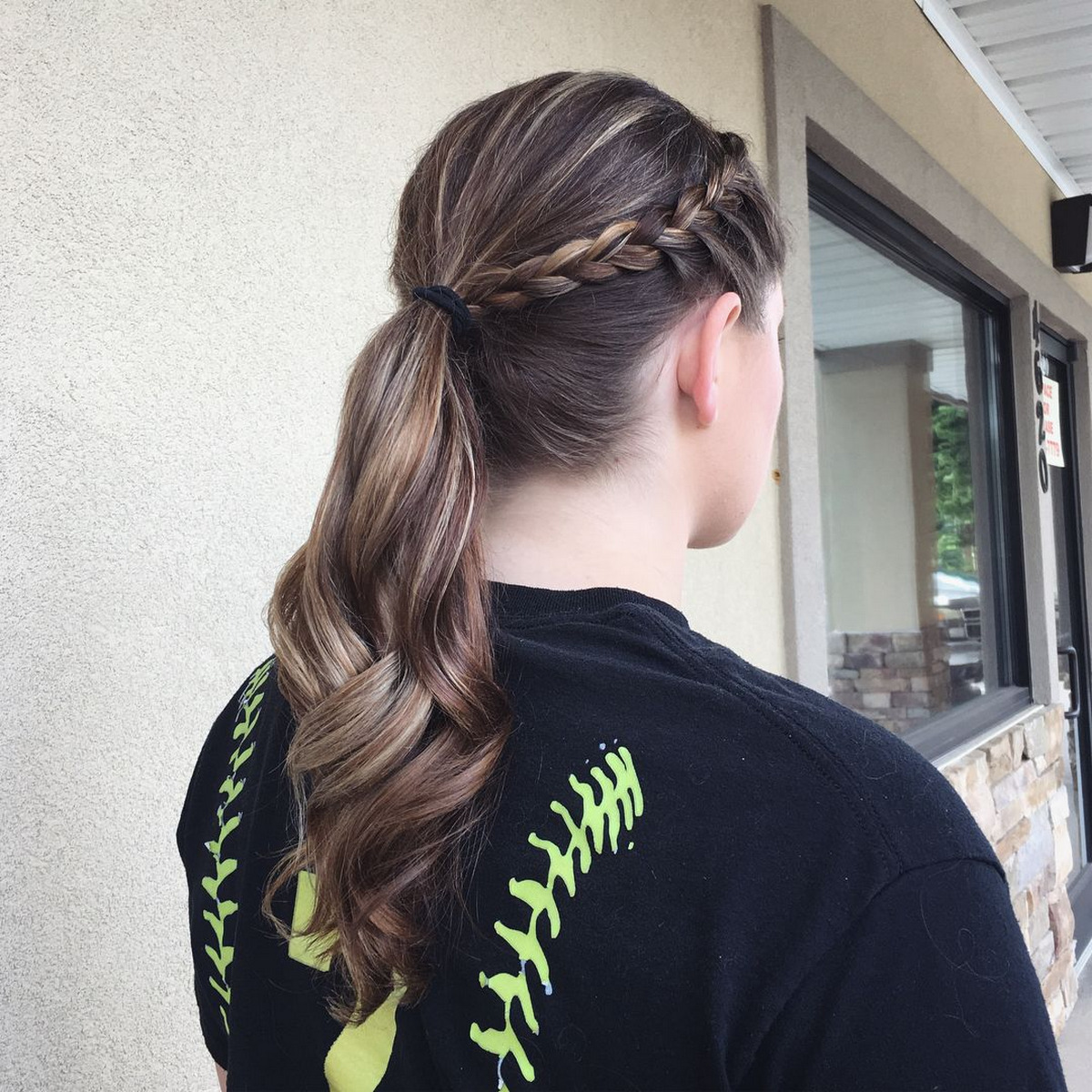 Simple Ponytail With A Braid In The Back 