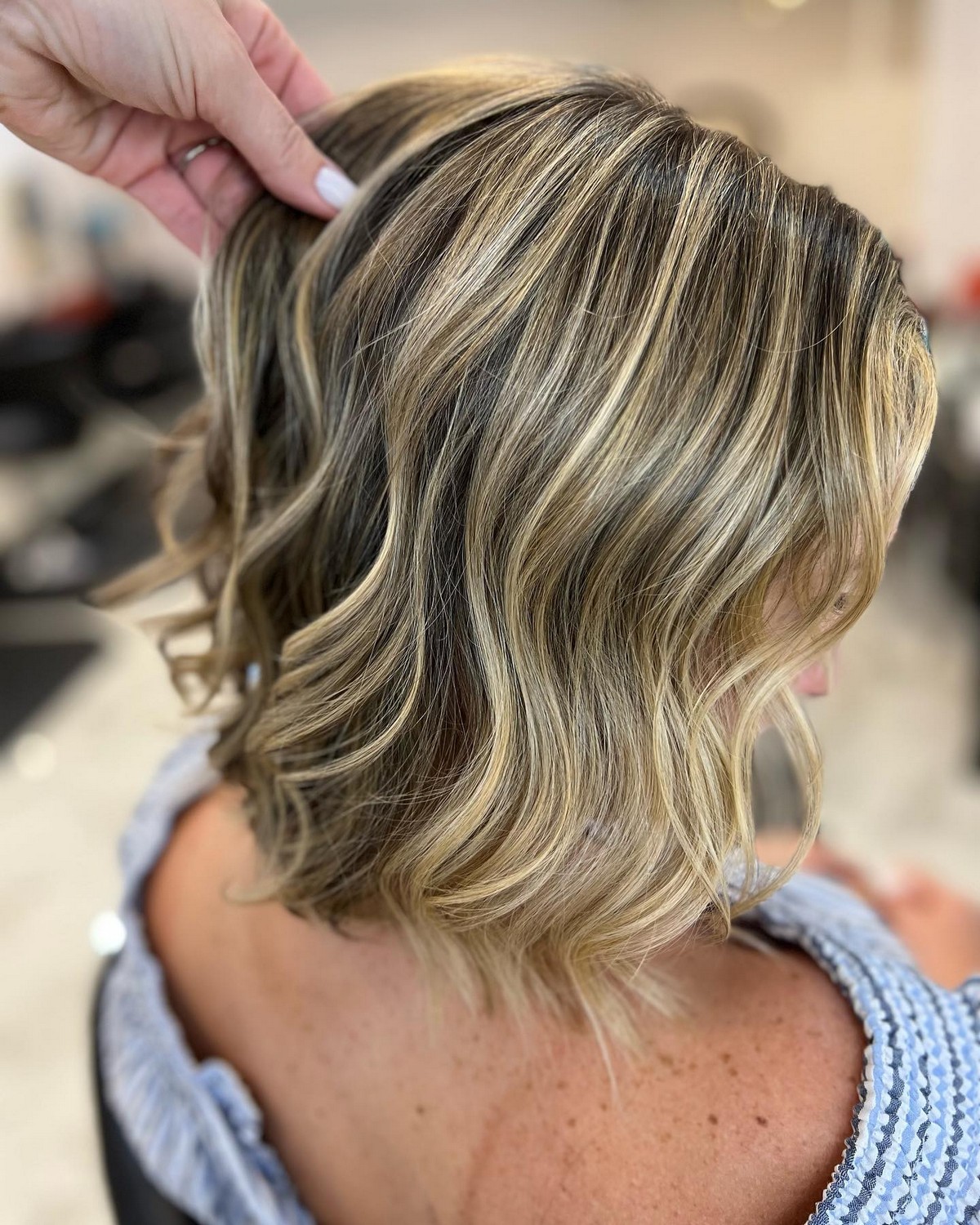 Warm Golden Blonde Highlights On Black Hair