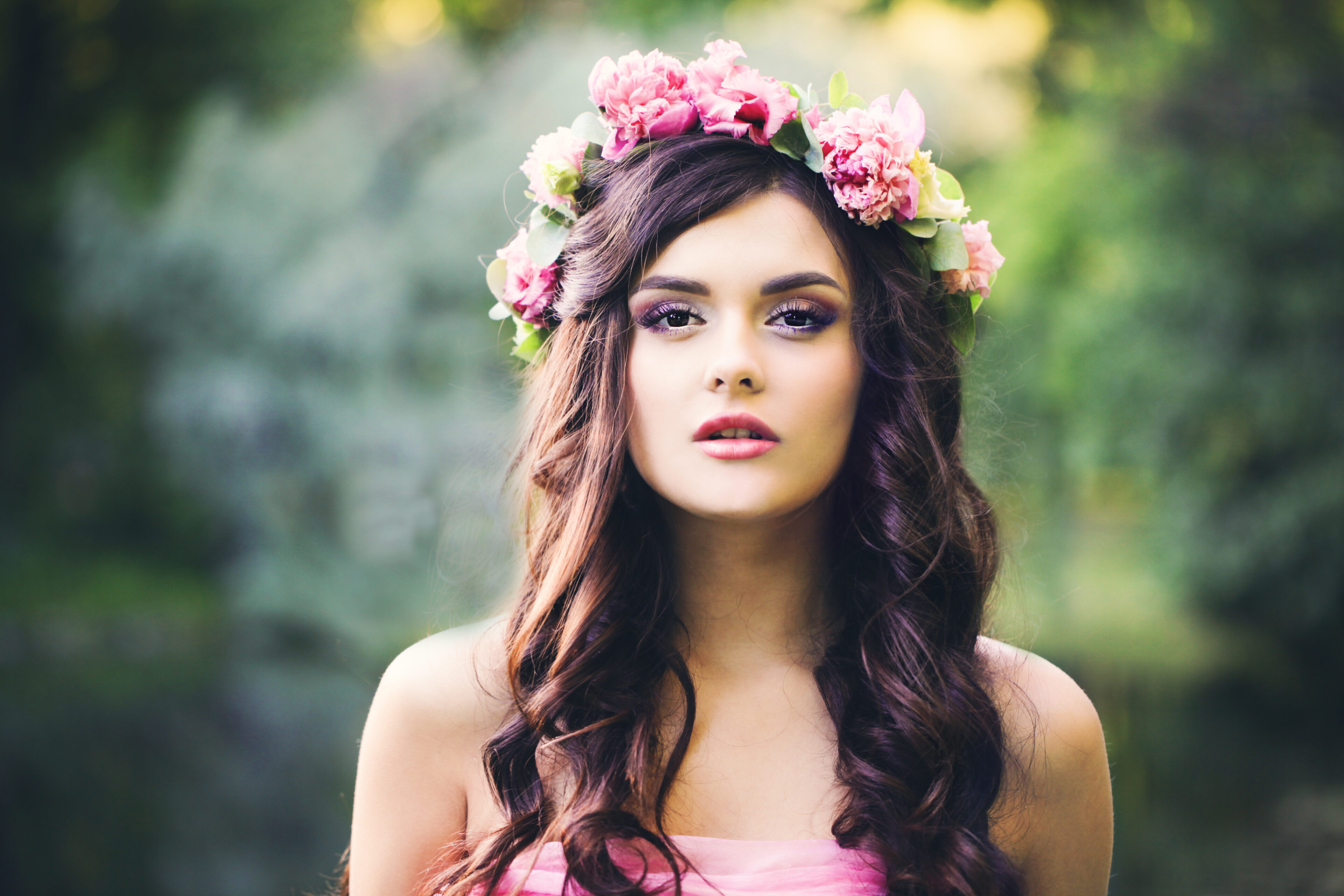 Flower Accented Loose Waves