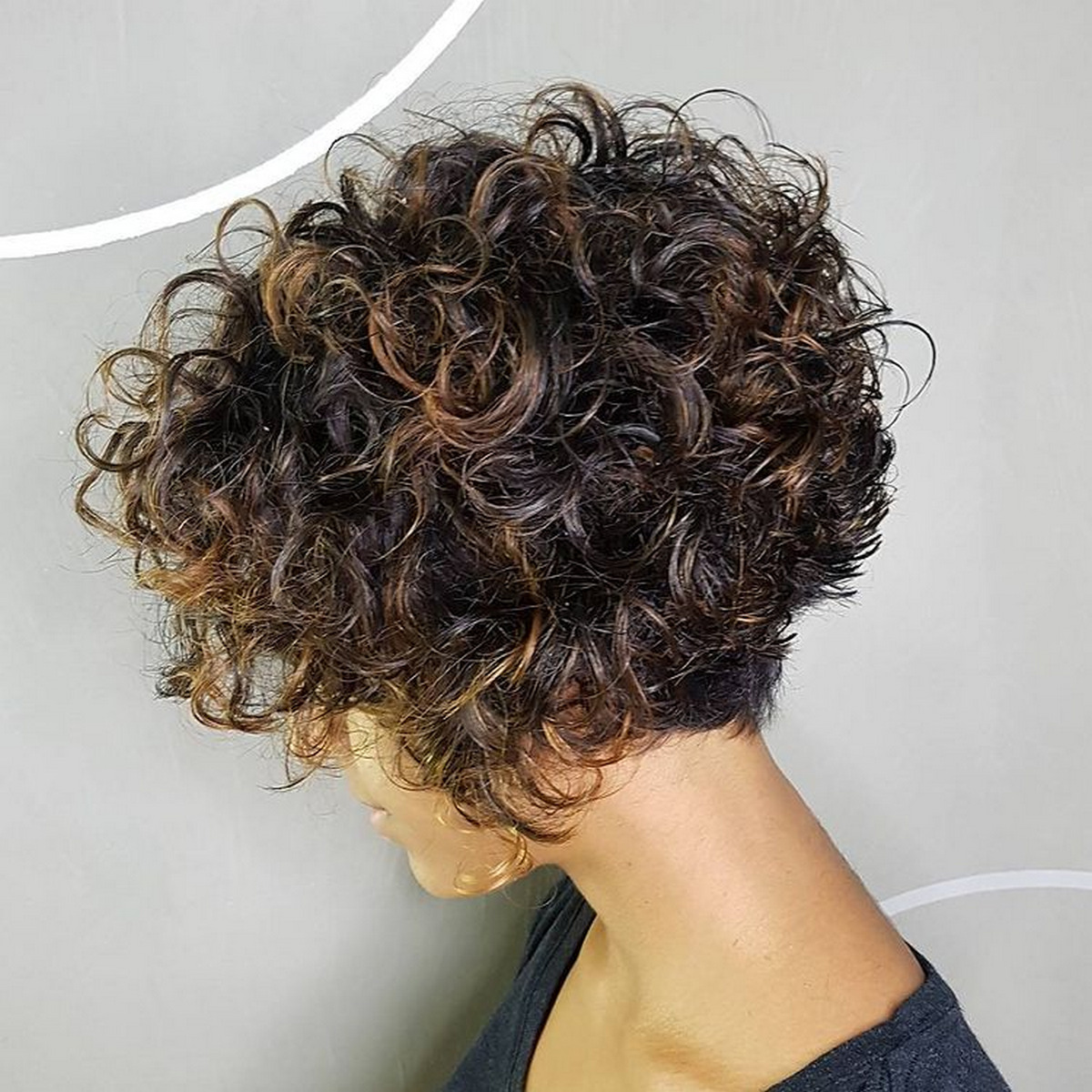 Short-Stacked Bob With Voluminous Curls