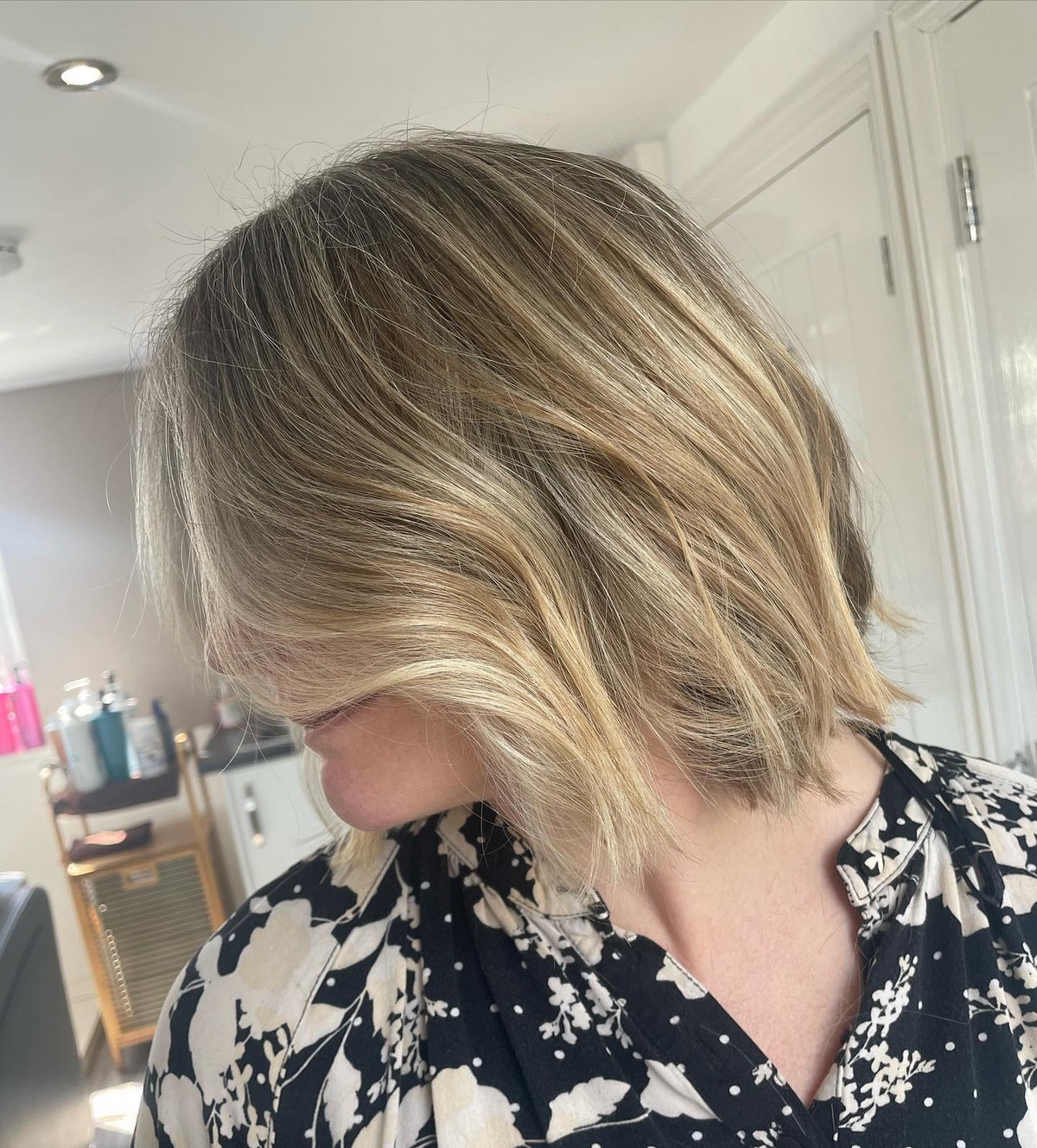 Soft Blonde Blunt Short Hair
