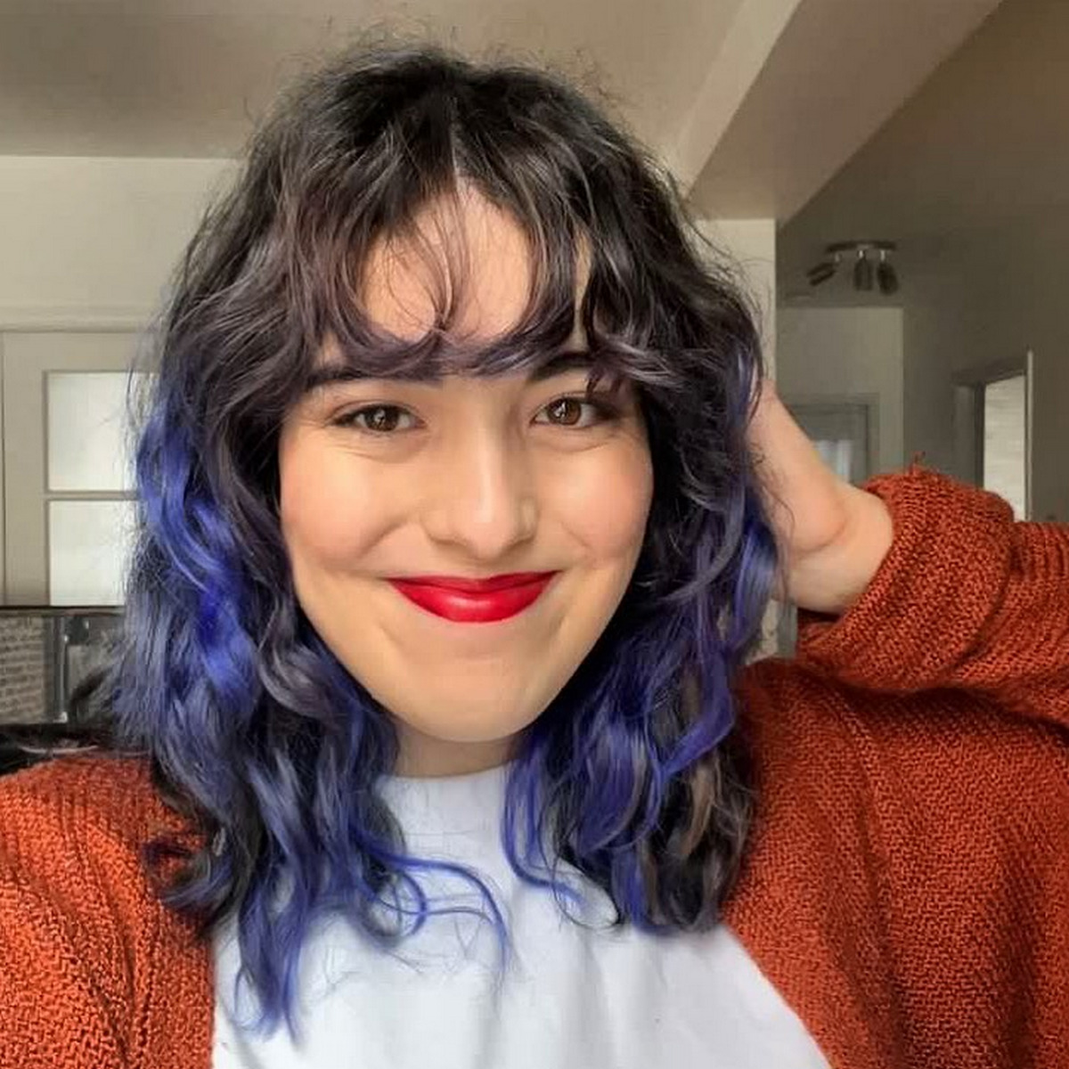 Highlight Purple Shaggy Curl Hair