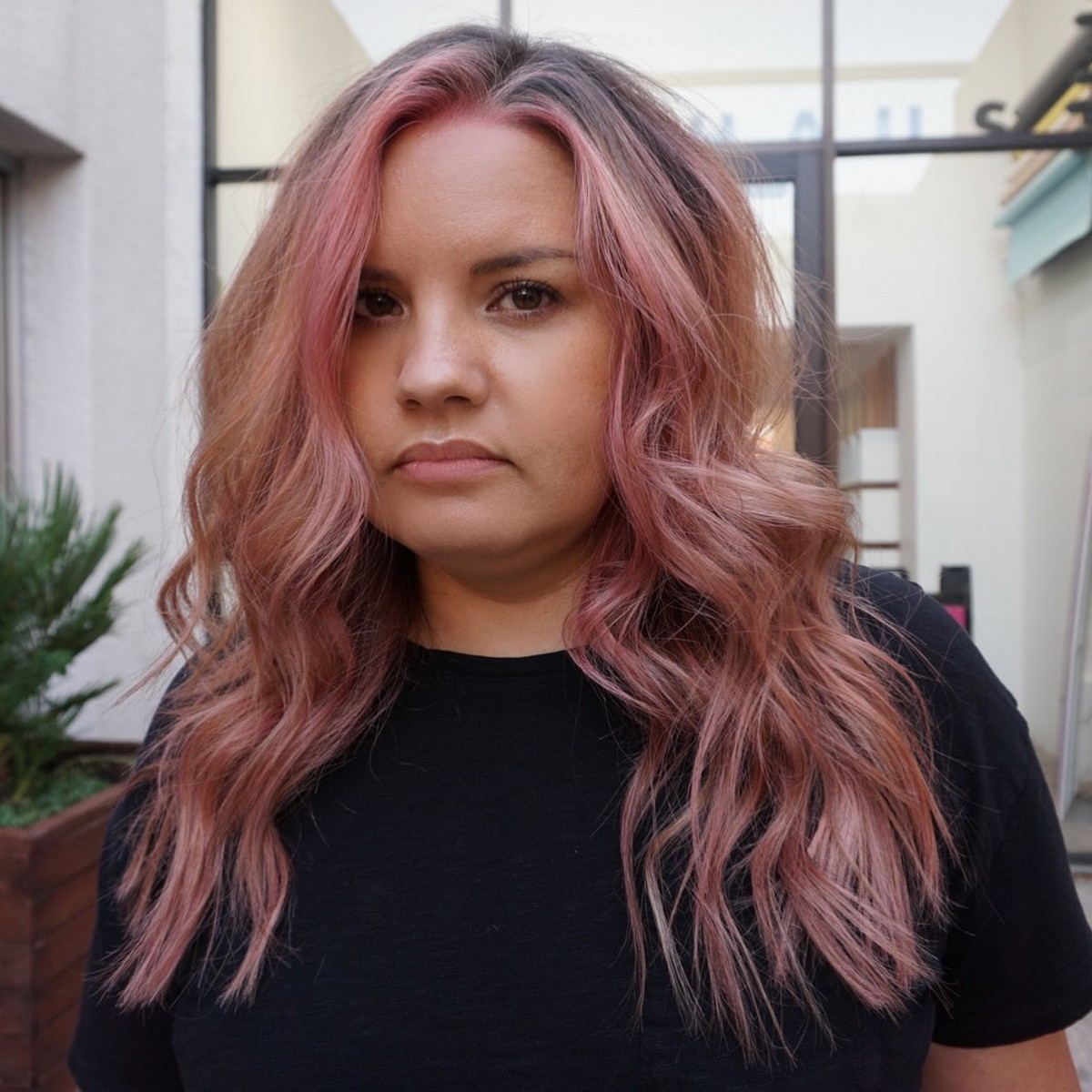 Pink Balayage For Round Faces