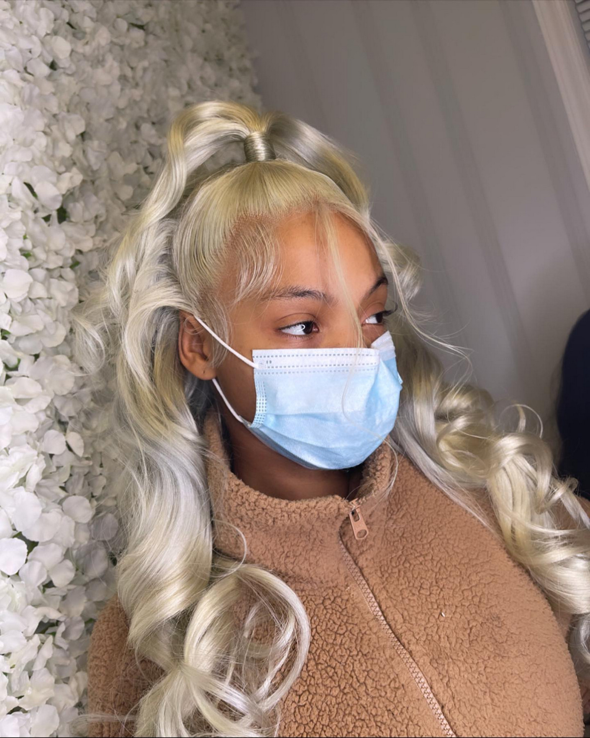 Blonde Platinum Half-Up Ponytail