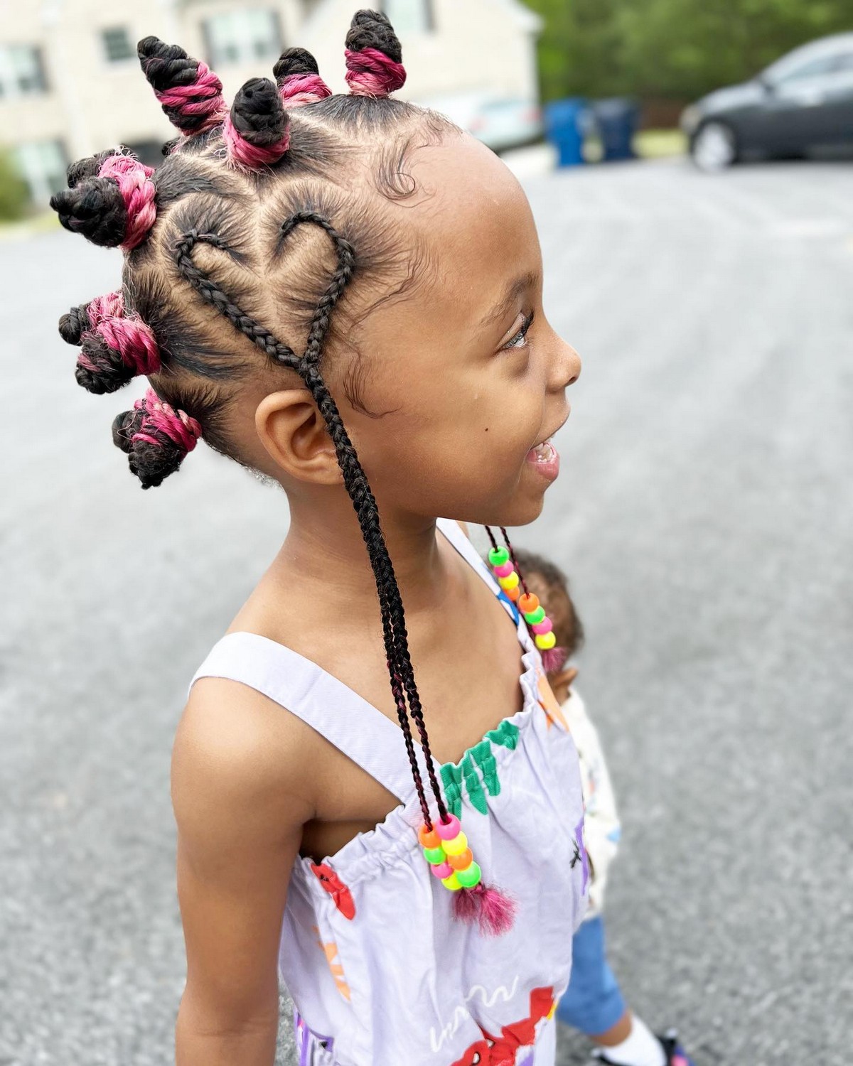 Pink Hair Tie Bantu Knots