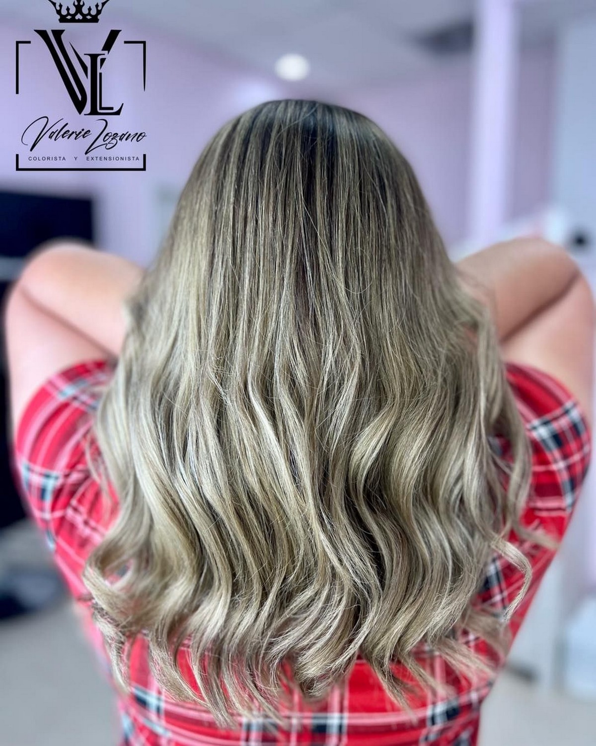 Ash Blonde Highlights With A Dark Root On Black Hair